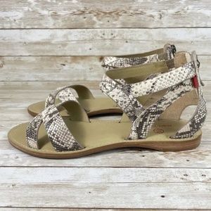 MARC JOSEPH BRIGHTON BEACH Patchwork Snake Print Sandals Gladiator Shoe 10.5